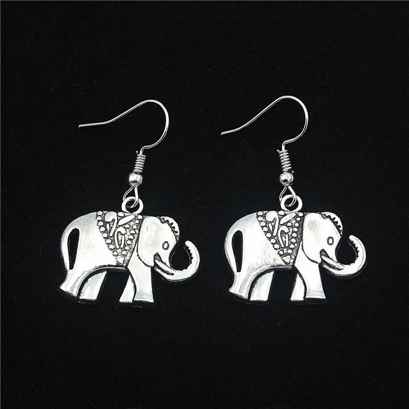 Wholesale Elephant Zinc Alloy Earrings Necklace Jewelry Set
