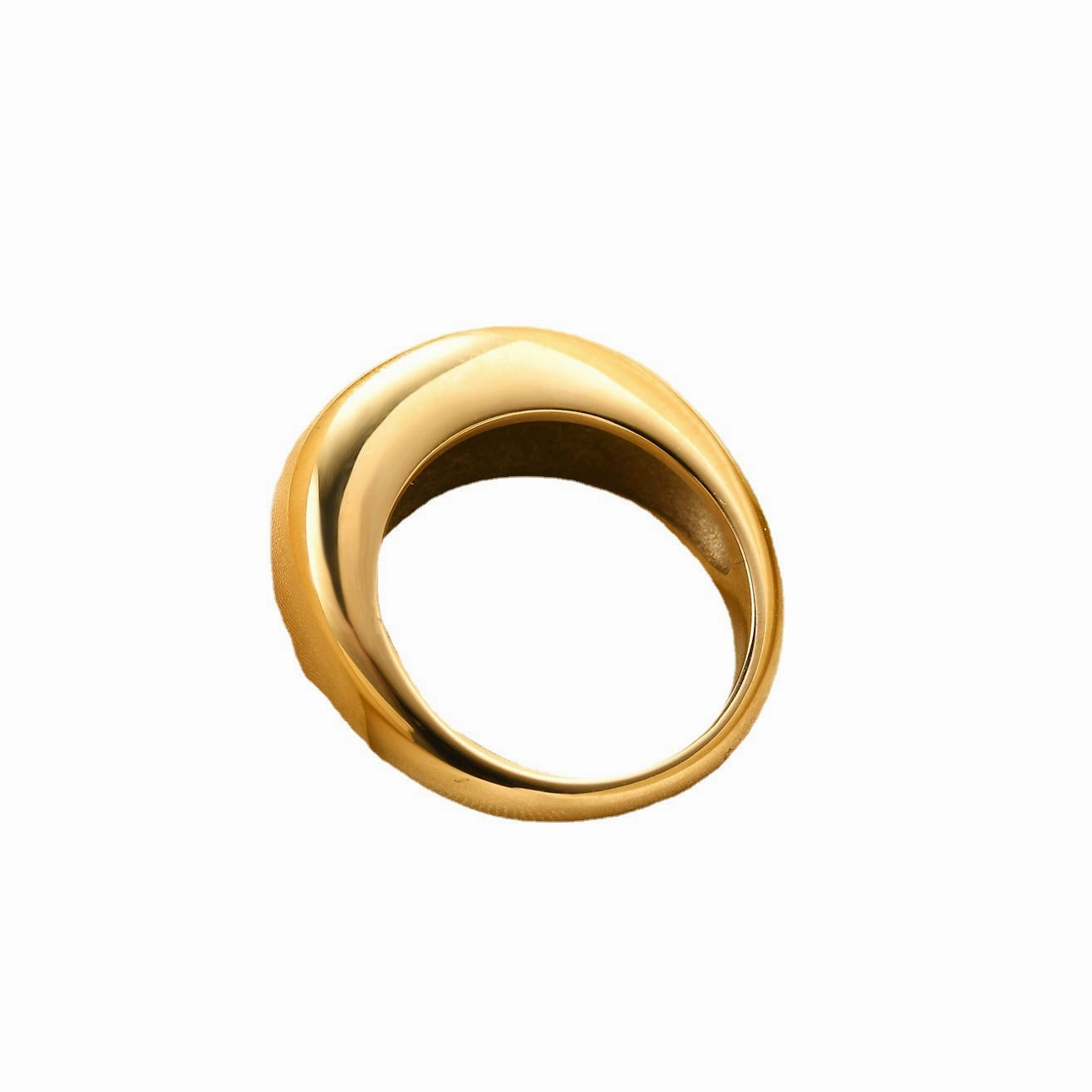 Wholesale Elliptical Smooth Circular Curved 18K Gold Stainless Steel Titanium Steel Rings