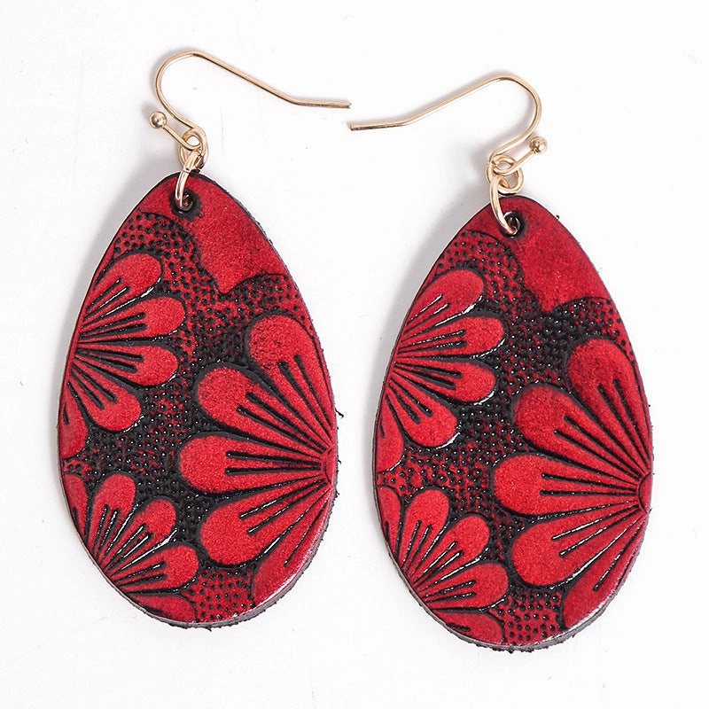 Wholesale Embossed Vintage Metal Earrings