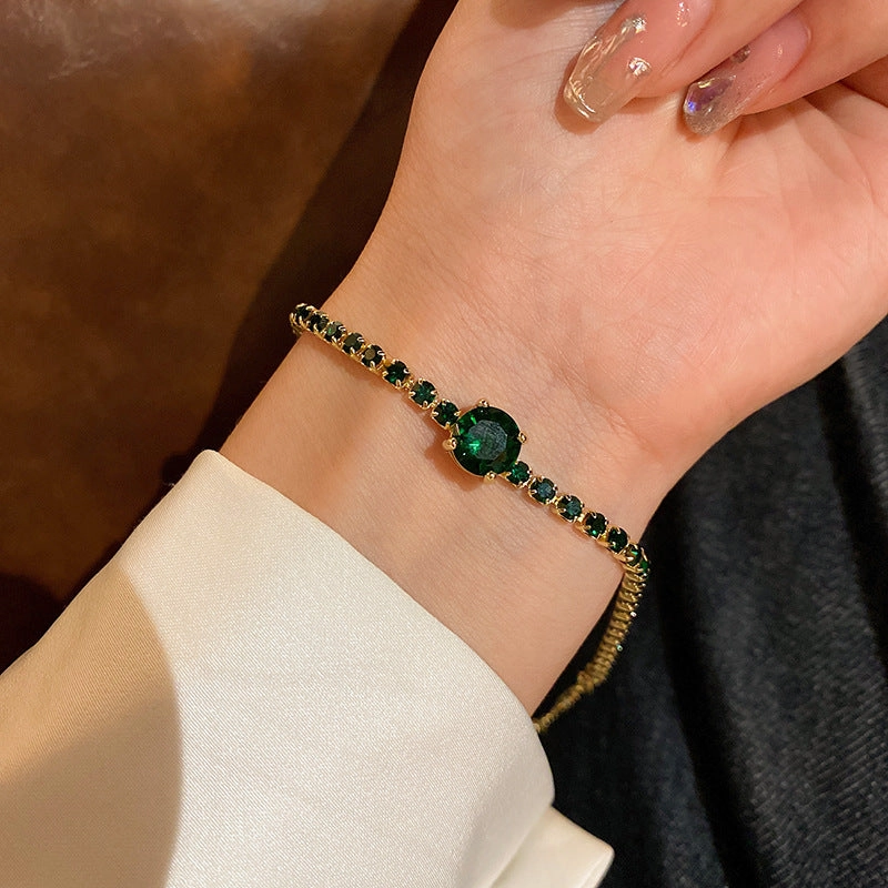 Wholesale Emerald Diamond Geometric Circle Bracelet