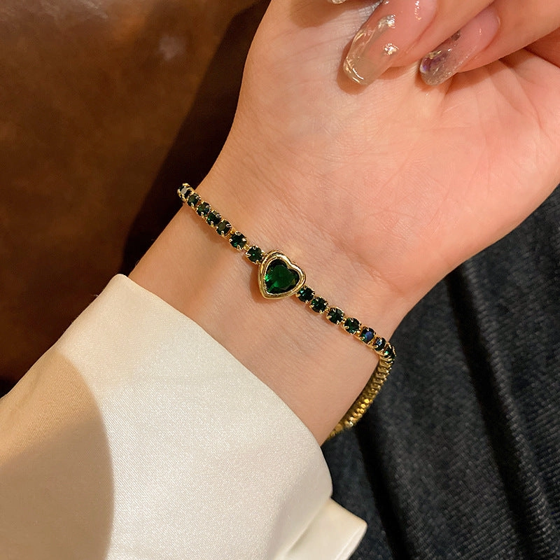 Wholesale Emerald Diamond Geometric Circle Bracelet