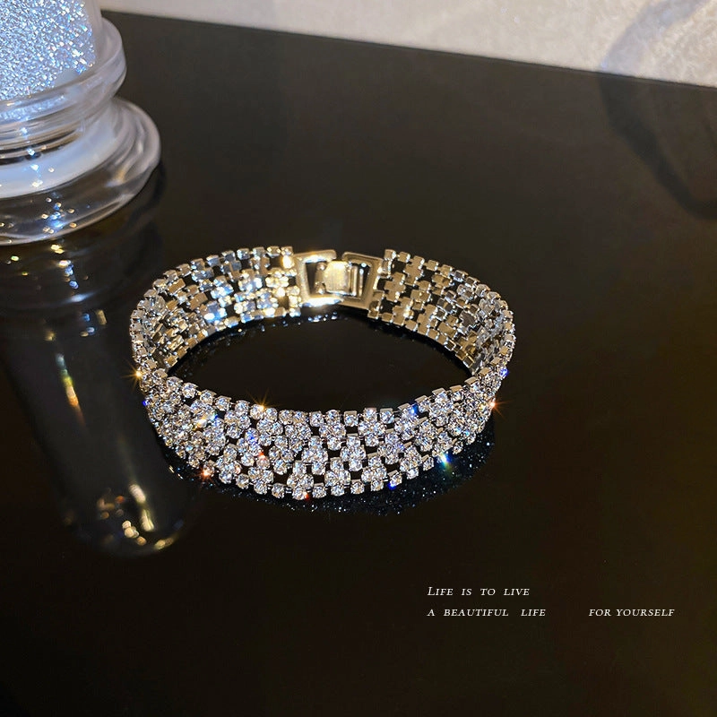 Wholesale Emerald Square Geometric Diamond Metal Bracelet