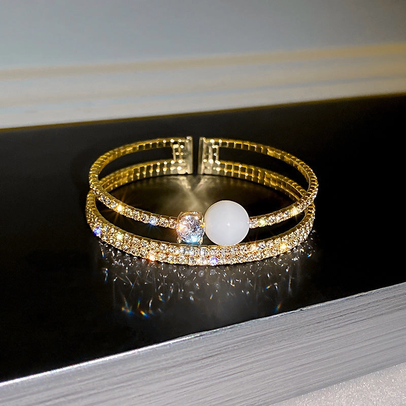 Wholesale Emerald Square Geometric Diamond Metal Bracelet