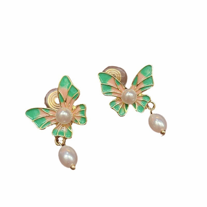 Wholesale Enamel Butterfly Alloy Earrings
