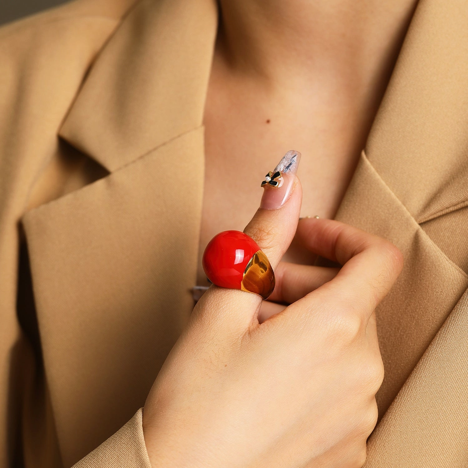 Wholesale Enamel Drop Glaze Titanium Steel Ring