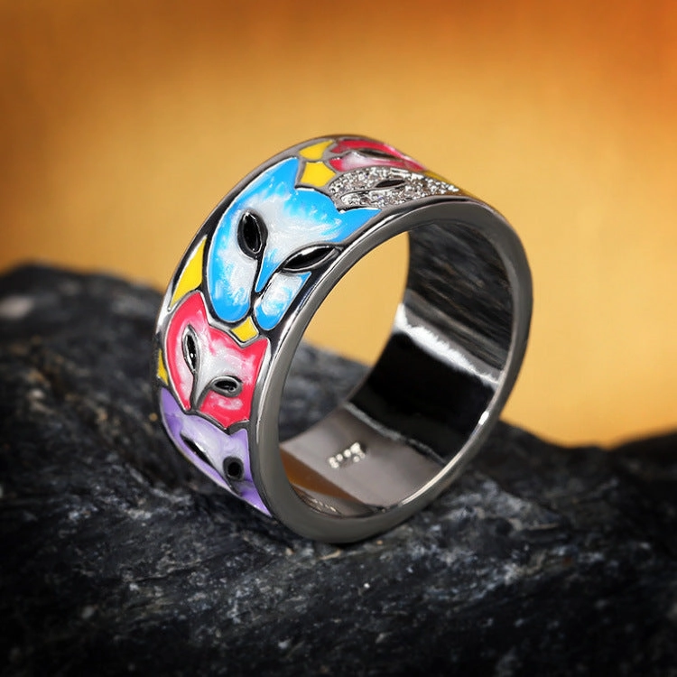 Wholesale Enamel Gradient Colored Fox Copper Jewelry Set of Three Pieces