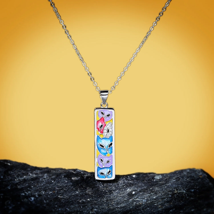 Wholesale Enamel Gradient Colored Fox Copper Jewelry Set of Three Pieces