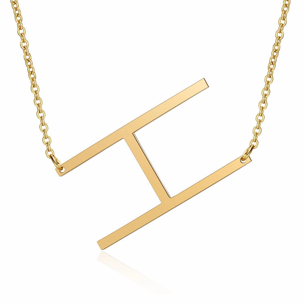 Wholesale English Large Letter Titanium Steel Necklaces