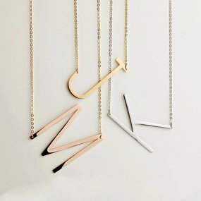 Wholesale English Large Letter Titanium Steel Necklaces