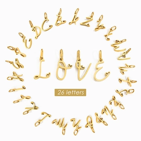 Wholesale English Letter 14k Gold Stainless Steel Pendant