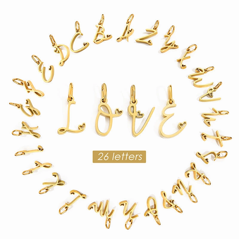 Wholesale English Letter 14k Gold Stainless Steel Pendant