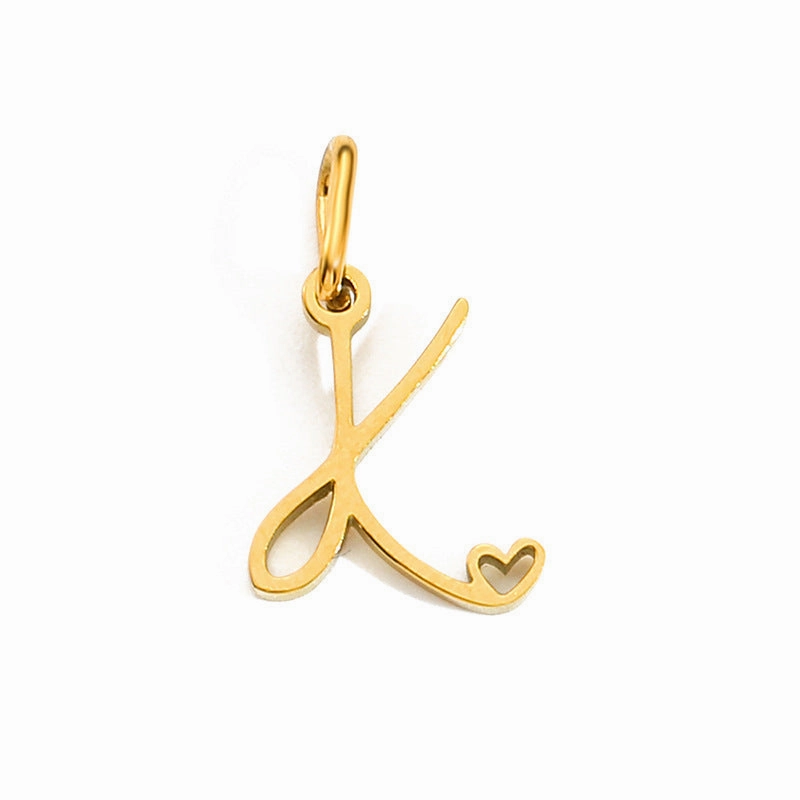Wholesale English Letter 14k Gold Stainless Steel Pendant