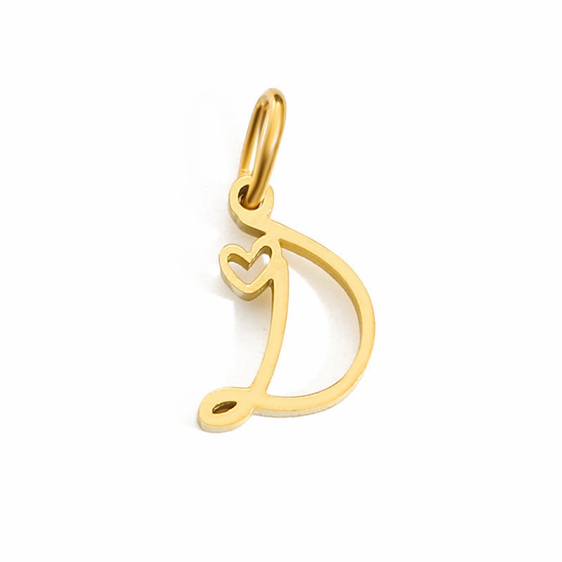 Wholesale English Letter 14k Gold Stainless Steel Pendant