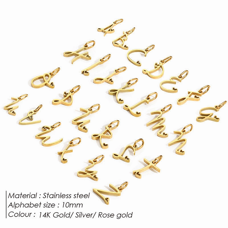 Wholesale English Letter 14k Gold Stainless Steel Pendant
