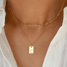 Wholesale English Letter Multi-layer Stainless Steel Necklaces