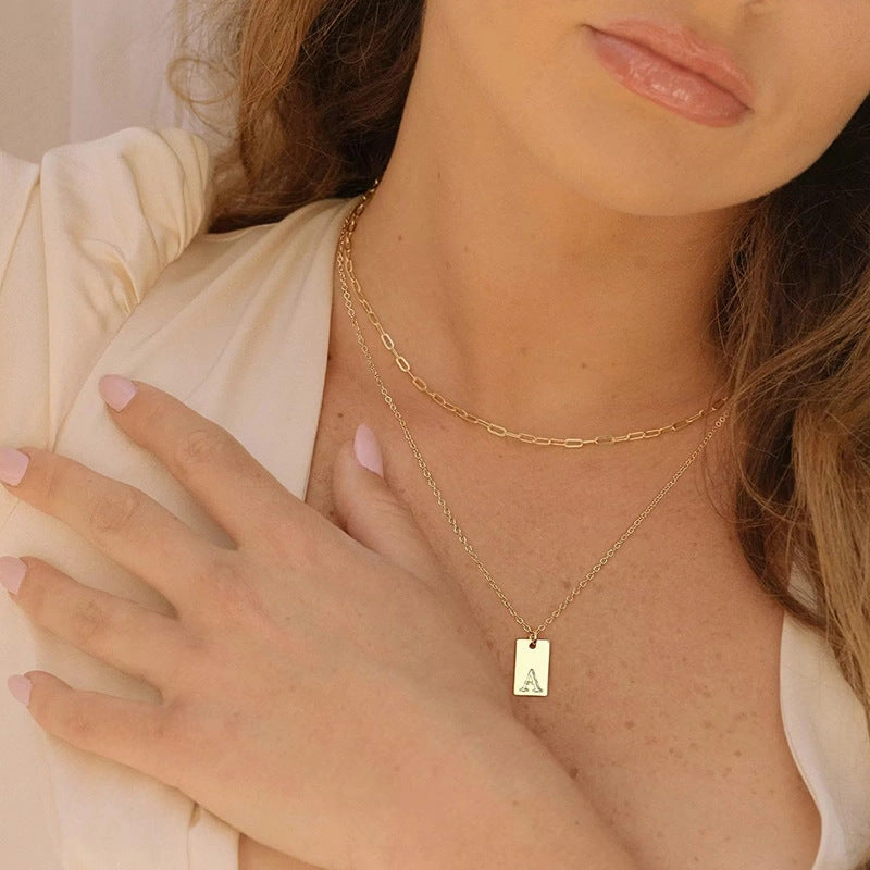 Wholesale English Letter Multi-layer Stainless Steel Necklaces