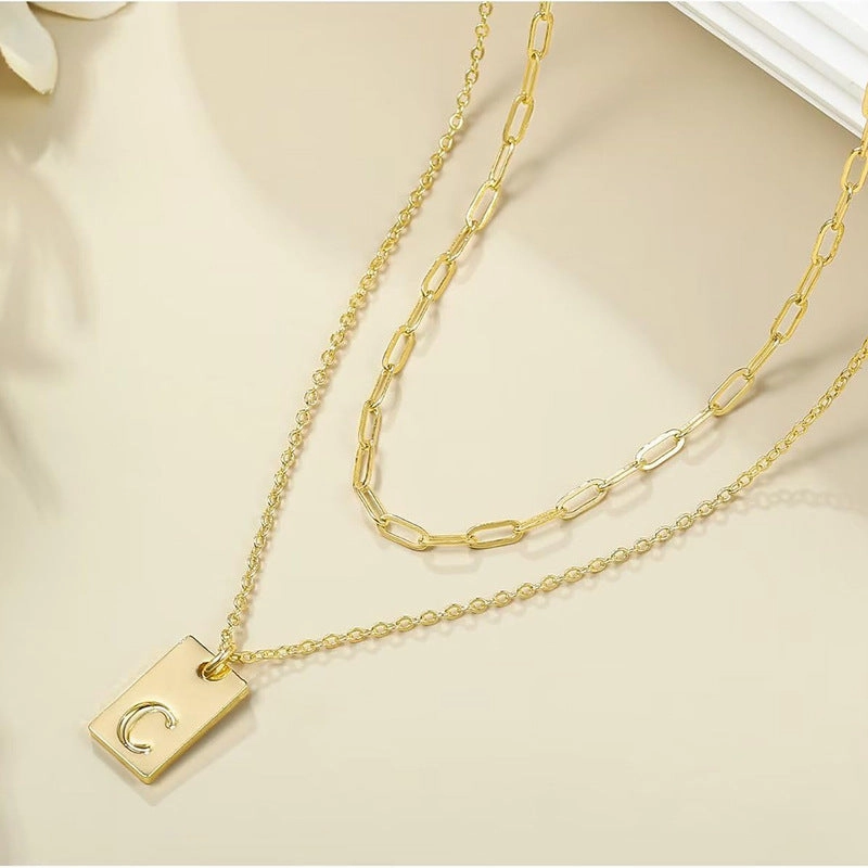 Wholesale English Letter Multi-layer Stainless Steel Necklaces