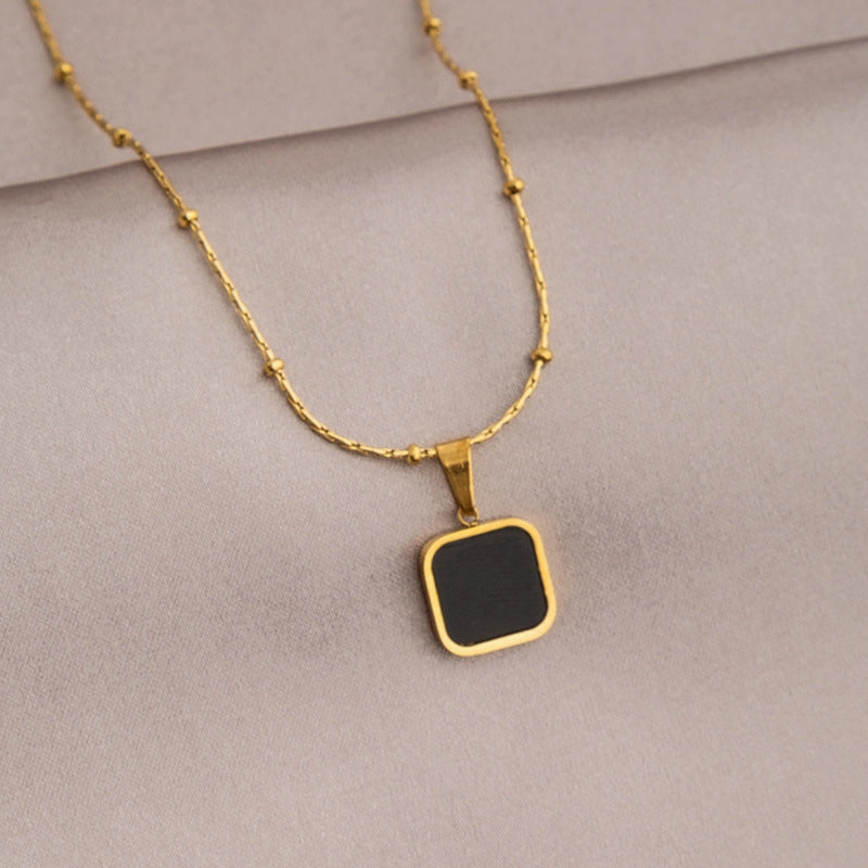 Wholesale English Letter Oval Brand Titanium Steel Non-fading Necklace Clavicle Chain