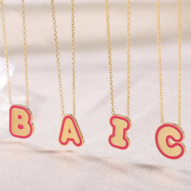 Wholesale English Letter Stainless Steel Necklaces