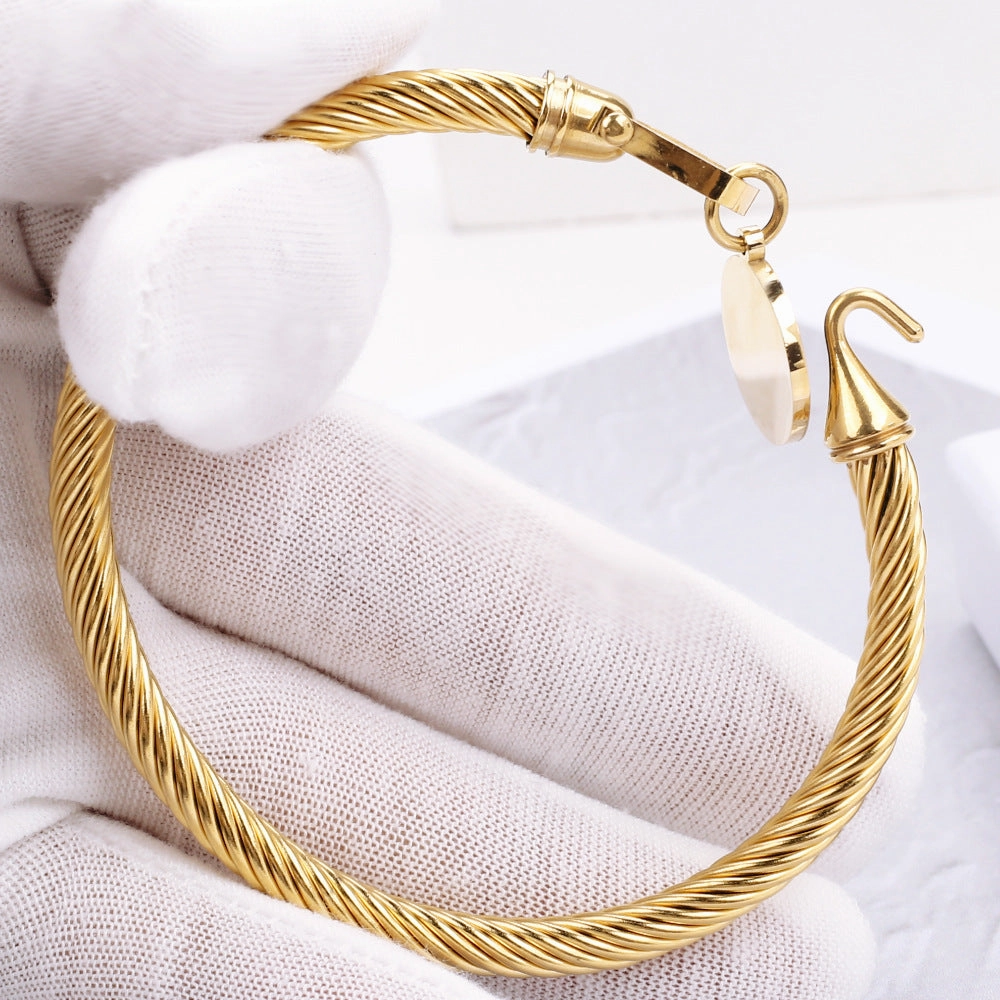 Wholesale English Letters Horseshoe Buckle Stainless Steel Bracelet