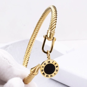 Wholesale English Letters Horseshoe Buckle Stainless Steel Bracelet