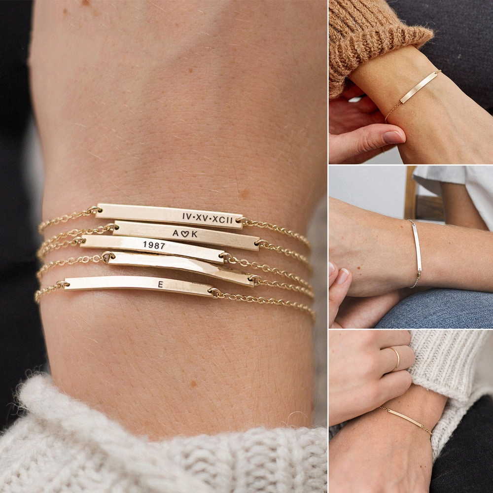 Wholesale Engraved Stainless Steel Non-fading Adjustable Bracelet