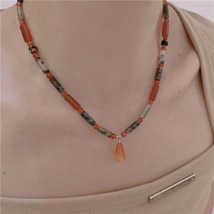 Wholesale Ethnic Metal Agate Beads Necklaces