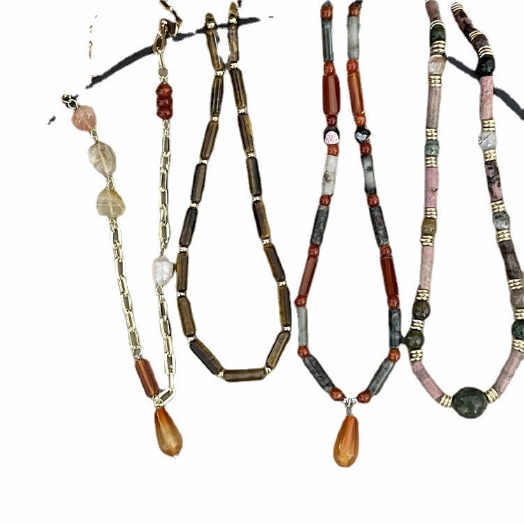 Wholesale Ethnic Metal Agate Beads Necklaces