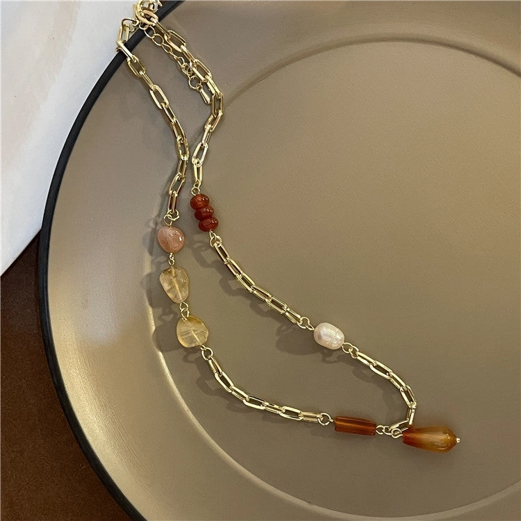 Wholesale Ethnic Metal Agate Beads Necklaces