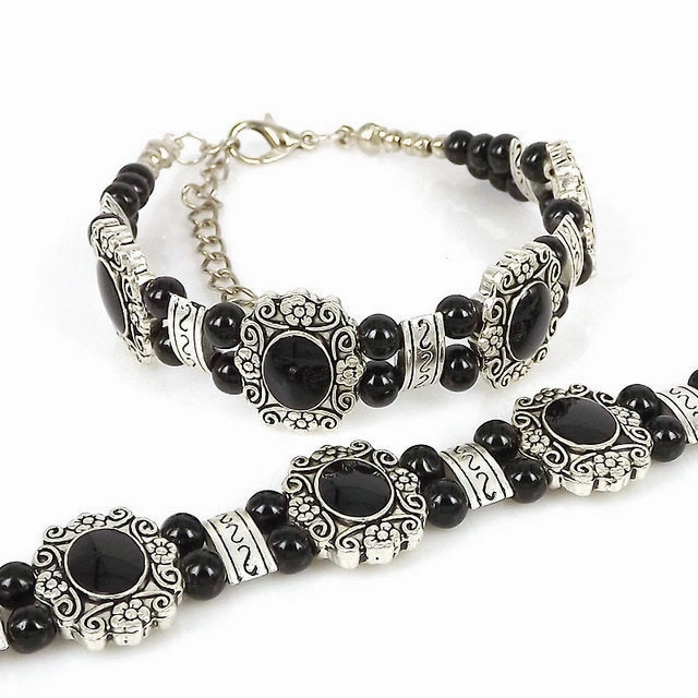Wholesale Ethnic Silver Beads Alloy Bracelet