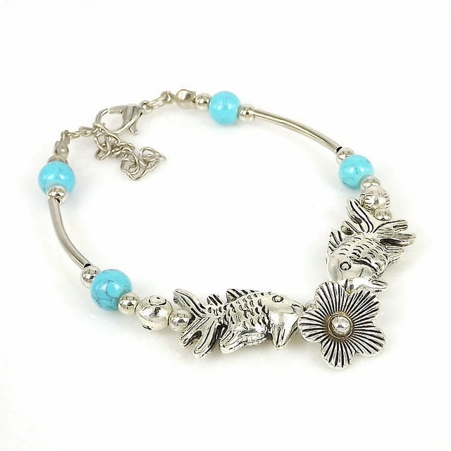 Wholesale Ethnic Silver Beads Alloy Bracelet