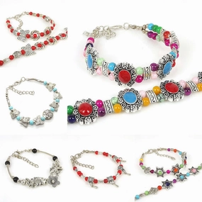 Wholesale Ethnic Silver Beads Alloy Bracelet