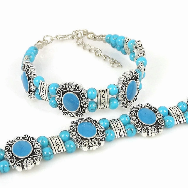 Wholesale Ethnic Silver Beads Alloy Bracelet