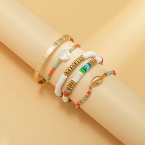 Wholesale Ethnic Soft Pottery Braided Alloy Bracelet