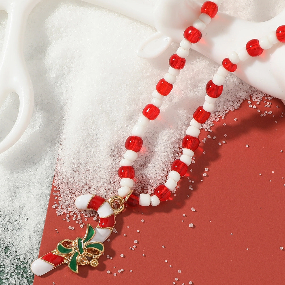 Wholesale Ethnic Style Christmas Handmade Beaded Necklace Clavicle Chain