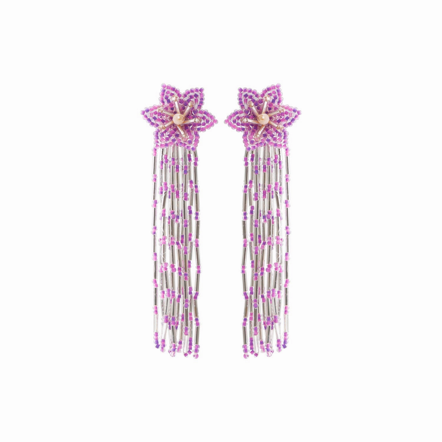 Wholesale Ethnic Style Handwoven Rice Bead Tassel Earrings