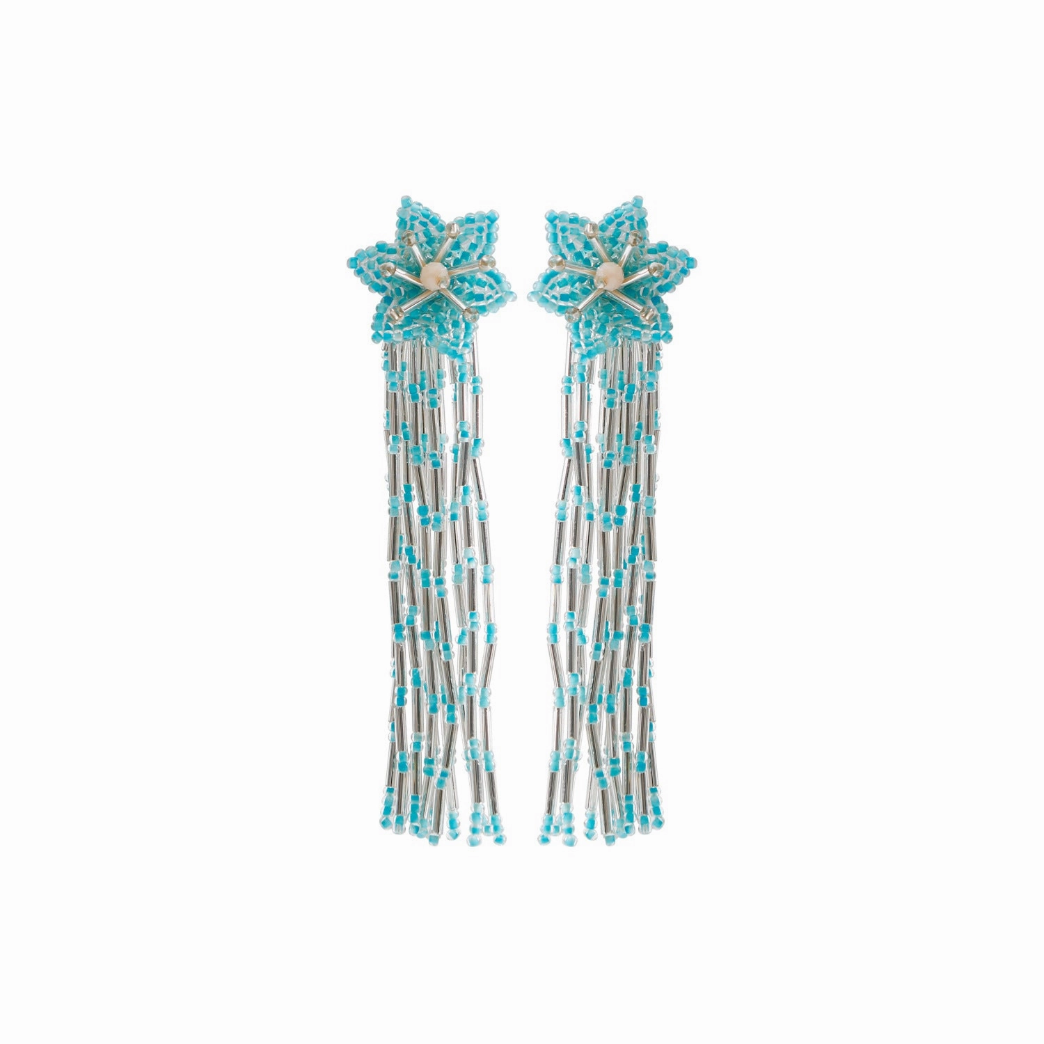 Wholesale Ethnic Style Handwoven Rice Bead Tassel Earrings