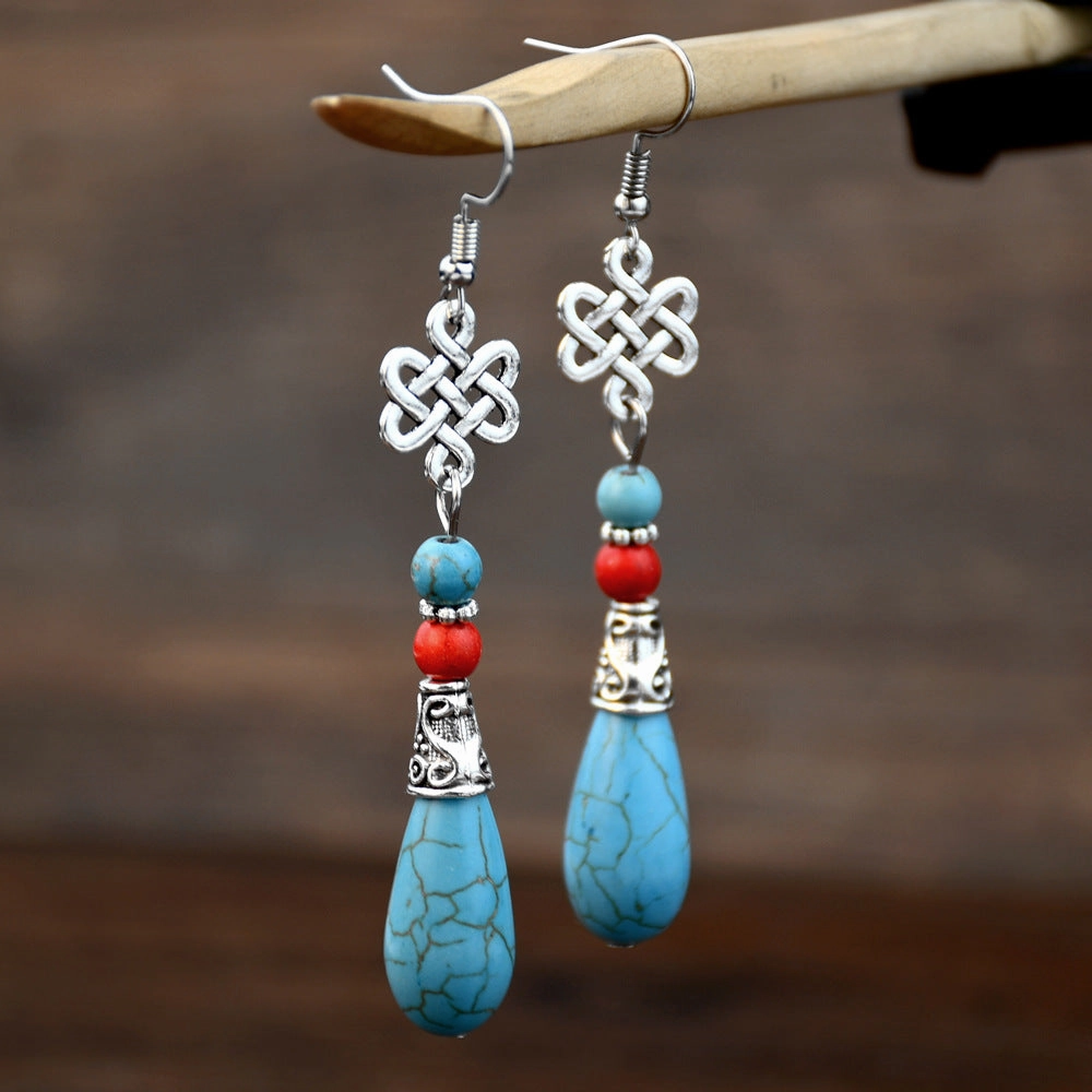 Wholesale Ethnic Style Owl Animal Flower Color Alloy Earrings