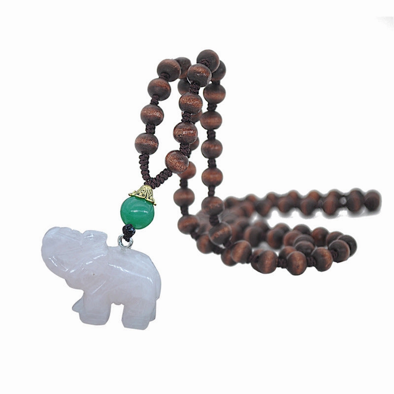 Wholesale ethnic style sweater chain handmade long wooden bead string