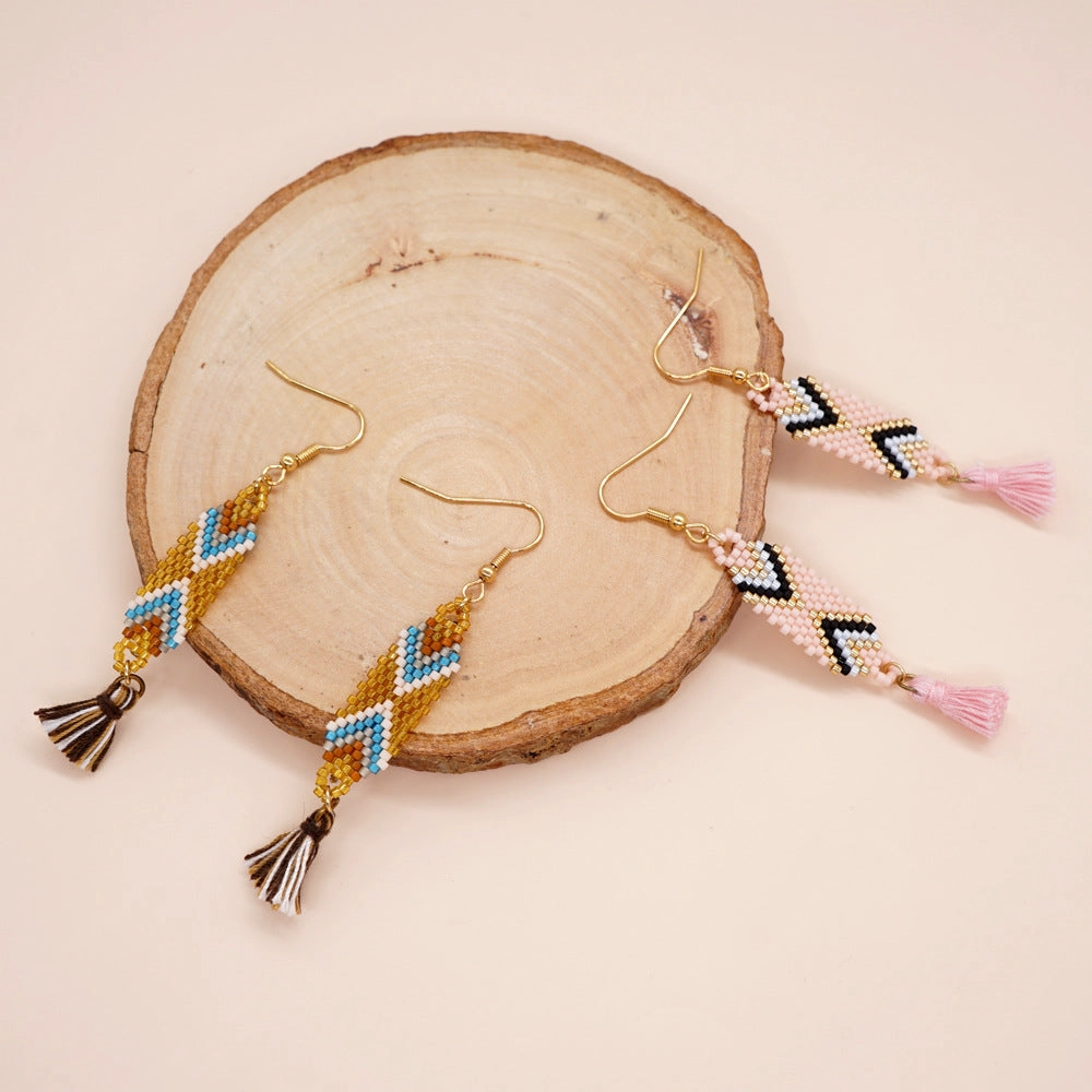 Wholesale Ethnic Style Tassel Beads Earrings