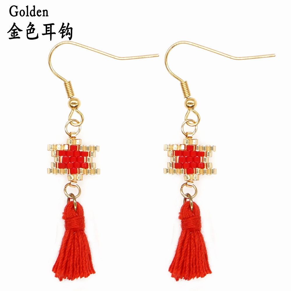 Wholesale Ethnic Style Tassel Beads Earrings