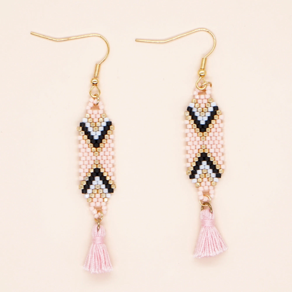 Wholesale Ethnic Style Tassel Beads Earrings