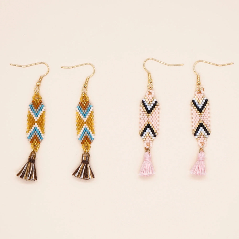 Wholesale Ethnic Style Tassel Beads Earrings