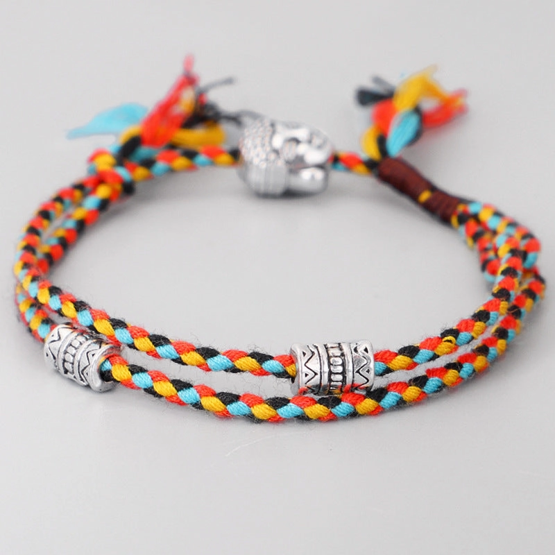 Wholesale Ethnic Wind Buddha Head Cotton Thread Bracelet