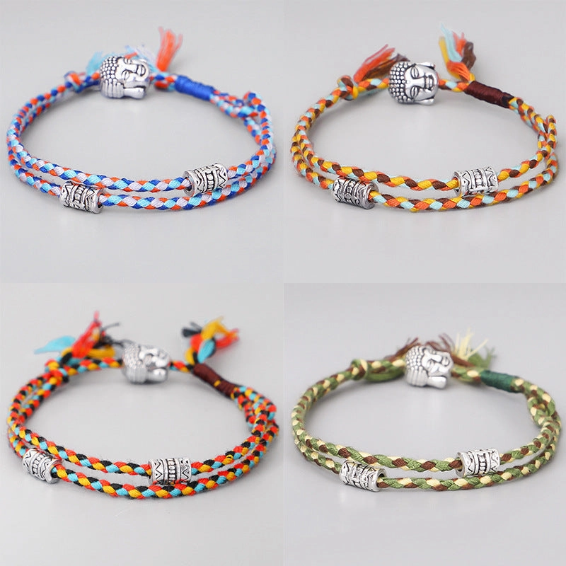 Wholesale Ethnic Wind Buddha Head Cotton Thread Bracelet