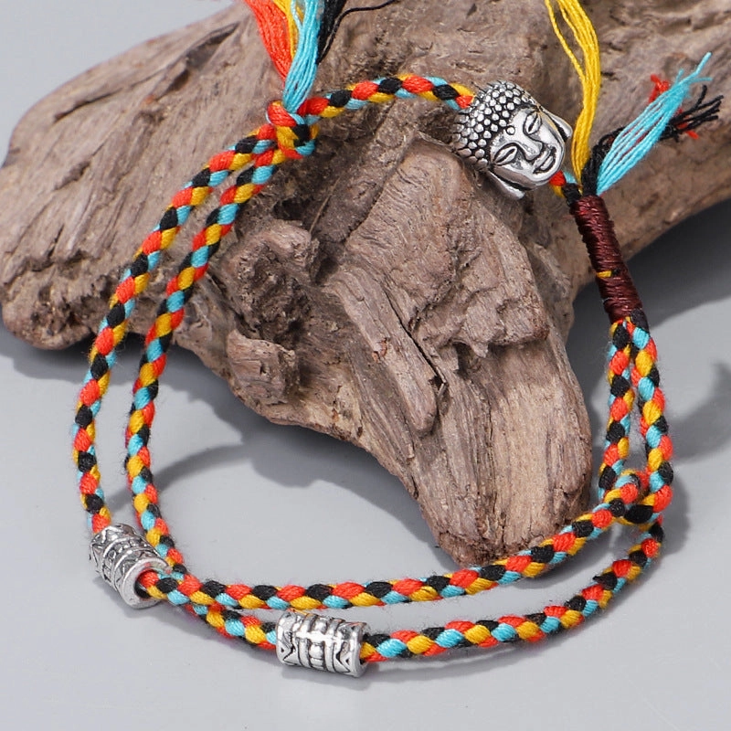 Wholesale Ethnic Wind Buddha Head Cotton Thread Bracelet