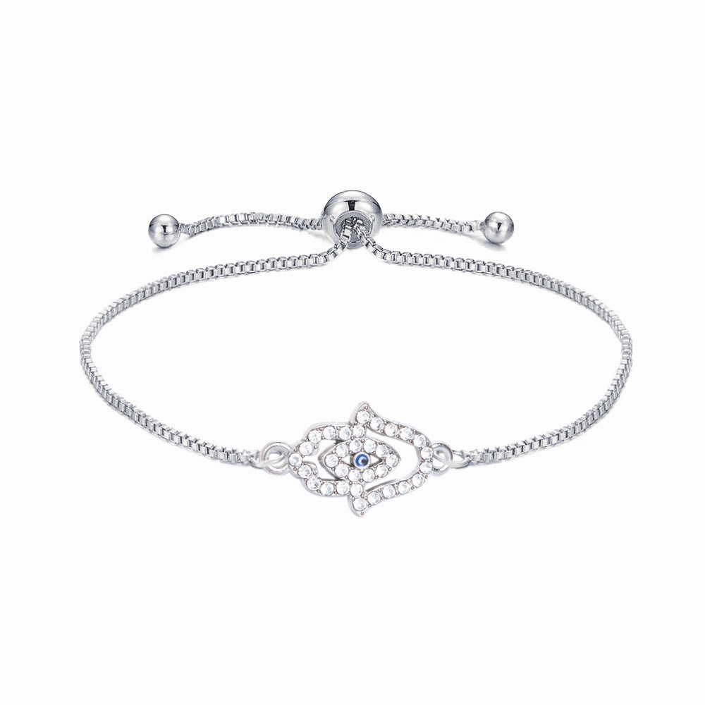 Wholesale Evil Eye Adjustable Pull Bracelet