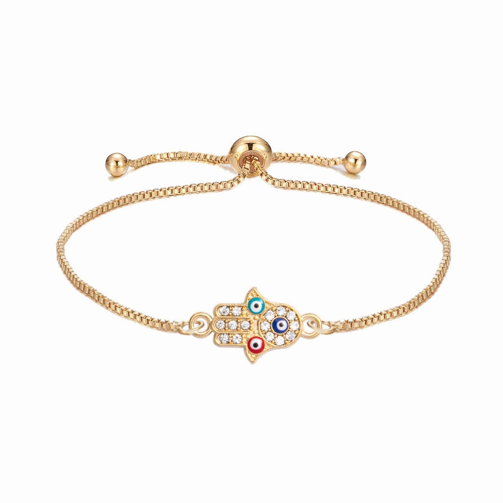 Wholesale Evil Eye Adjustable Pull Bracelet