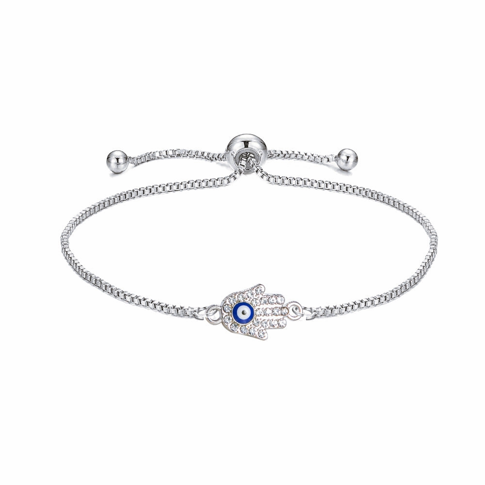 Wholesale Evil Eye Adjustable Pull Bracelet