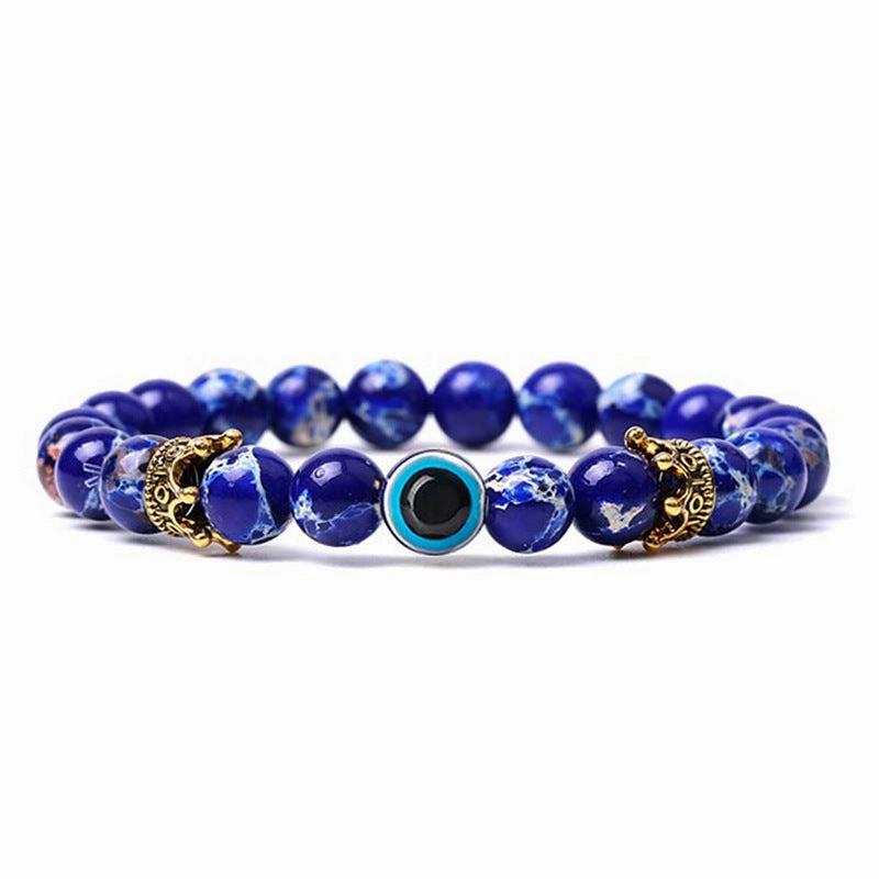 Wholesale Evil Eye Natural Turquoise Crown Bracelet